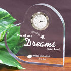 Dreams Come True Graduation Keepsake Heart Clock